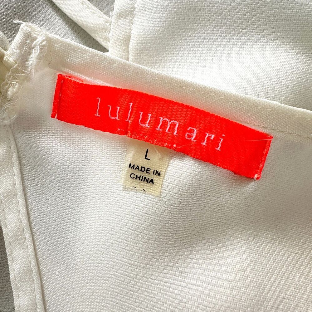 Lulumari Anthropologie Top Women L White Embroidered Sleeveless Open Back NWOT - Picture 5 of 9
